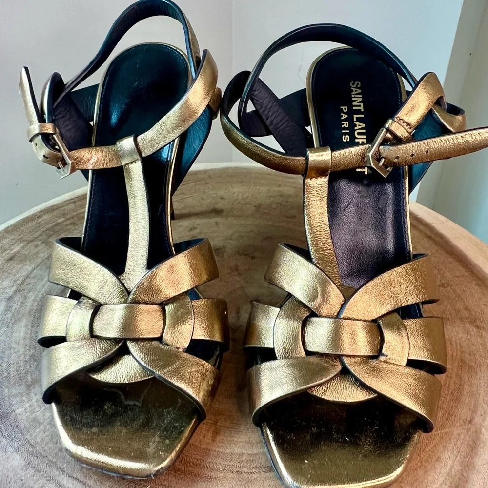 Saint Laurent- Women's Tribute 105 High Heel Sandals (37 ) - Picture 4 of 11
